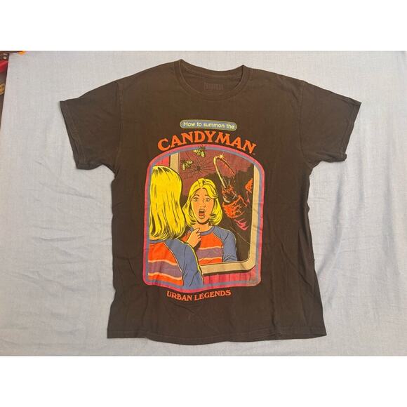Men's Urban Legends How to Summon Candyman Graphic T-shirt Size L Black horror - Picture 2 of 9